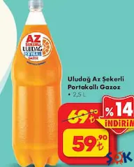 ULUDAĞ AZ ŞEKERLİ PORTAKALLI GAZOZ 2,5 L fiyat ve kampanya bilgisi